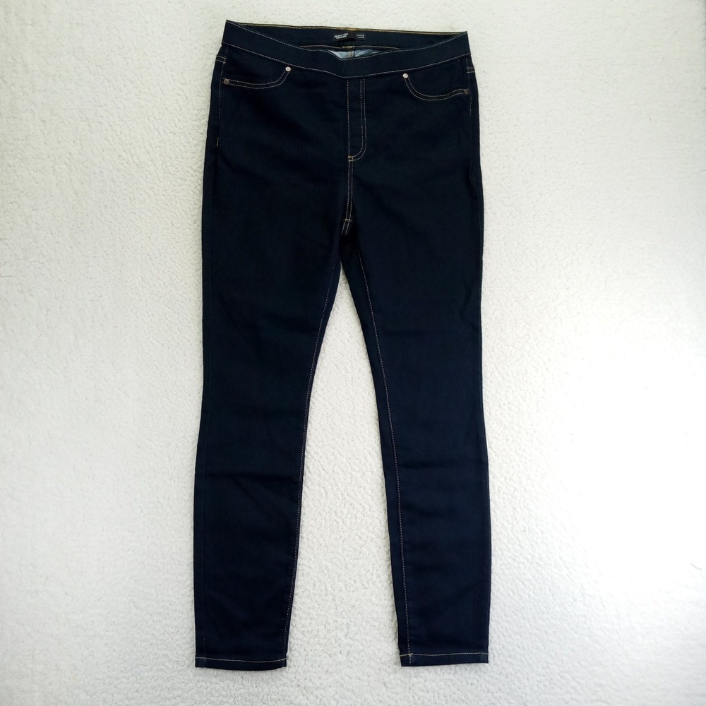 Simply Vera Vera Wang Womens Mid Rise Shaping Denim Leggings Indigo Blue Large